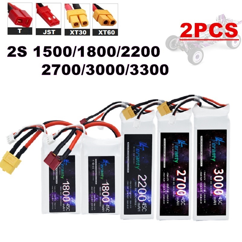 2PCS 7.4V Lipo 2S Battery 1500 - Drone Rc Leading review and price